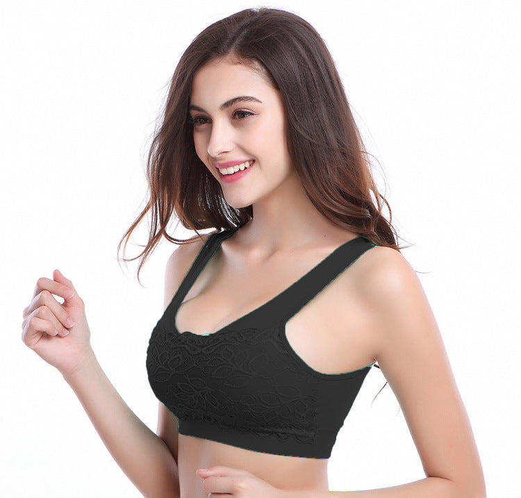 Traceless Sexy Lace Chest Wrap Sports Underwear Wireless Push Up Tube Top Sleep Sports Bra