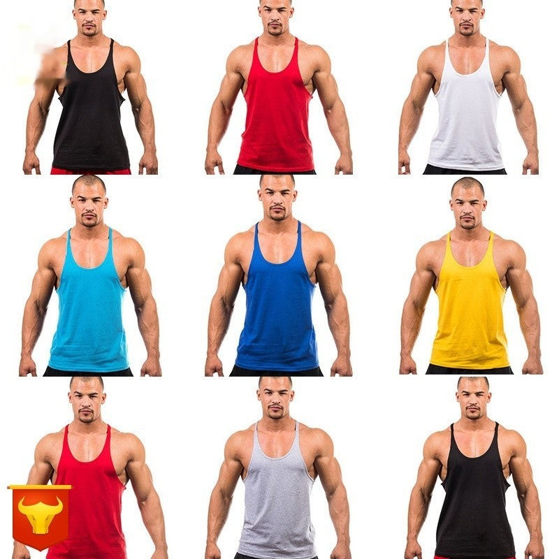 Cotton Basic Fitness Bodybuilding Training Vest For Men